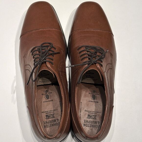 NWOB Johnston & Murphy Branning Brown Leather Cap Toe Derby Men Size 12 X-Wide - Picture 6 of 15